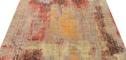 Backside of handmade New Mahli rug showing knot structure and weave density