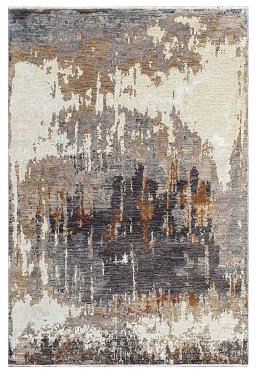 Full view of New Mahli rug from Pakistan, 250 × 168 cm in Beige tones