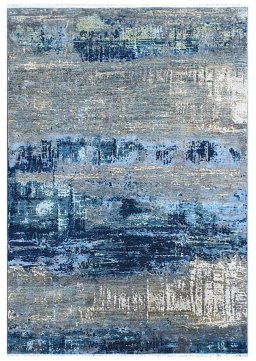 Full view of New Mahli rug from Pakistan, 243 × 169 cm in Blue tones