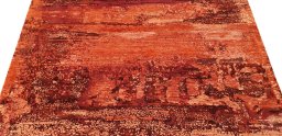 Backside of handmade New Mahli rug showing knot structure and weave density
