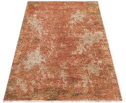 Corner detail of New Mahli rug showing border pattern and Wool pile