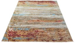 Corner detail of New Mahli rug showing border pattern and Wool pile