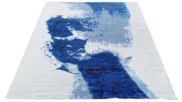 Corner detail of New Mahli rug showing border pattern and Wool pile