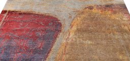 Backside of handmade New Mahli rug showing knot structure and weave density