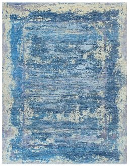 Full view of New Mahli rug from Pakistan, 310 × 244 cm in Blue tones