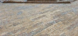 Close-up detail of New Mahli rug from Pakistan showing Wool weave
