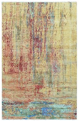 Full view of New Mahli rug from Pakistan, 305 × 197 cm in Yellow tones