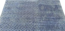 Backside of handmade New Mahli rug showing knot structure and weave density