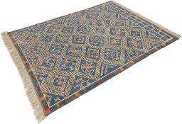Close-up detail of New Morocco rug from Pakistan showing Wool weave