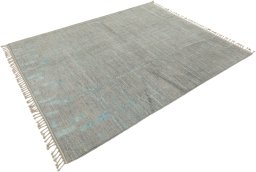 Corner detail of New Morocco rug showing border pattern and Wool pile