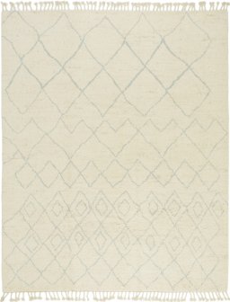Full view of New Morocco rug from Pakistan, 316 × 253 cm in Cream tones