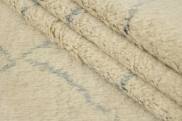 Full view of New Morocco rug from Pakistan, 316 × 253 cm in Cream tones