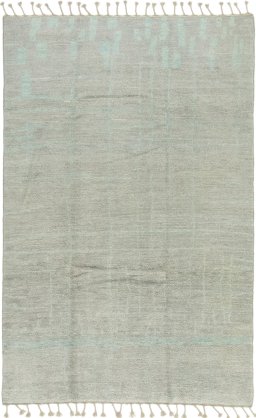 Full view of New Morocco rug from Pakistan, 300 × 196 cm in Gray tones