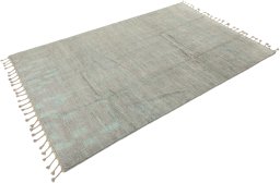 Corner detail of New Morocco rug showing border pattern and Wool pile