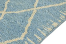 Close-up detail of New Morocco rug from Pakistan showing Wool weave