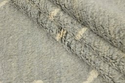 Full view of New Morocco rug from Pakistan, 310 × 254 cm in Gray tones