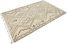 Close-up detail of New Morocco rug from Pakistan showing Wool weave