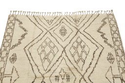 Surface texture of New Morocco rug with natural Wool and intricate pattern