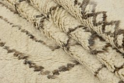 Full view of New Morocco rug from Pakistan, 296 × 208 cm in Cream tones