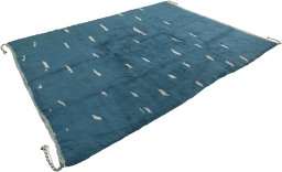 Corner detail of New Morocco rug showing border pattern and Wool pile