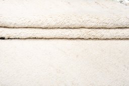 Corner detail of New Morocco rug showing border pattern and Wool pile