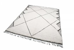 Close-up detail of New Morocco rug from Pakistan showing Wool weave