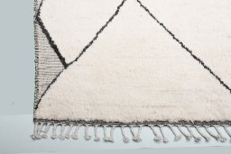 Full view of New Morocco rug from Pakistan, 244 × 197 cm in Beige tones
