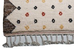 Close-up detail of New Morocco rug from Pakistan showing Wool weave