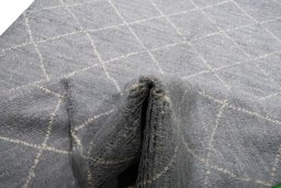 Corner detail of New Morocco rug showing border pattern and Wool pile