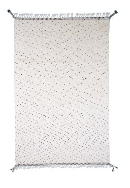 Full view of New Morocco rug from Pakistan, 296 × 190 cm in Beige tones