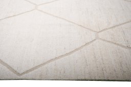 Corner detail of New Morocco rug showing border pattern and Wool pile