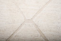 Full view of New Morocco rug from Pakistan, 352 × 232 cm in Beige tones