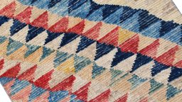 Close-up detail of New Morocco rug from Pakistan showing Wool weave
