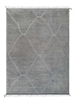 Full view of New Morocco rug from Pakistan, 346 × 254 cm in Gray tones
