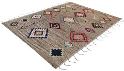 Close-up detail of New Morocco rug from Pakistan showing Wool weave