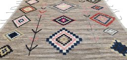Surface texture of New Morocco rug with natural Wool and intricate pattern