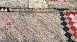 Close-up detail of New Morocco rug from Pakistan showing Wool weave