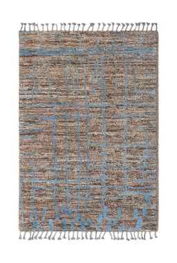Full view of New Morocco rug from Pakistan, 188 × 130 cm in Brown tones