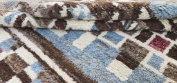 Close-up detail of New Morocco rug from Pakistan showing Wool weave