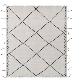 Full view of New Morocco rug from Pakistan, 304 × 259 cm in Beige tones