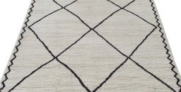 Surface texture of New Morocco rug with natural Wool and intricate pattern