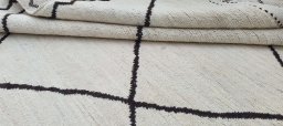 Close-up detail of New Morocco rug from Pakistan showing Wool weave