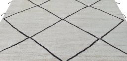 Surface texture of New Morocco rug with natural Wool and intricate pattern