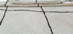 Close-up detail of New Morocco rug from Pakistan showing Wool weave