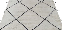 Surface texture of New Morocco rug with natural Wool and intricate pattern