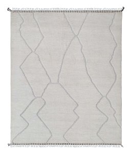 Full view of New Morocco rug from Pakistan, 293 × 243 cm in Beige tones