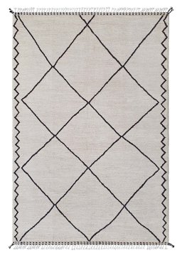 Full view of New Morocco rug from Pakistan, 296 × 200 cm in Beige tones