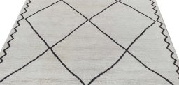 Surface texture of New Morocco rug with natural Wool and intricate pattern