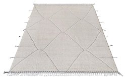 Corner detail of New Morocco rug showing border pattern and Wool pile