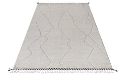 Corner detail of New Morocco rug showing border pattern and Wool pile